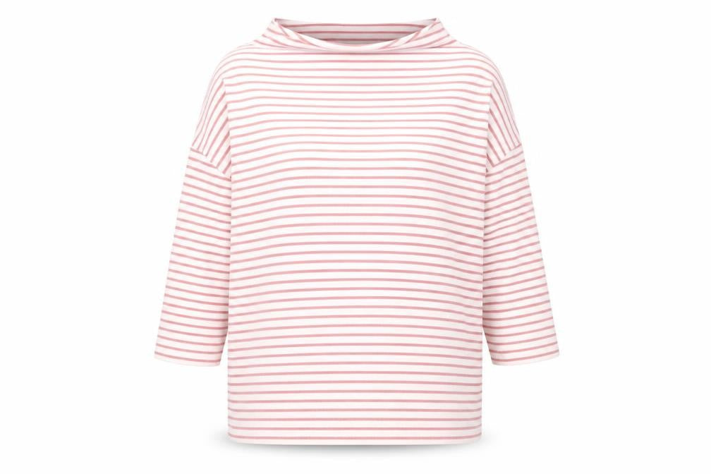 Front view of New Look women’s multicoloured striped jumper, size UK 14