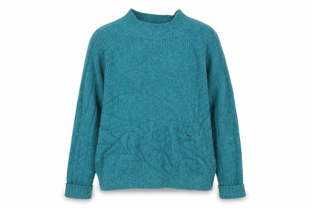 Front view of Papaya women’s green jumper, size L