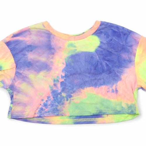 SheIn Girls Multicoloured   Cropped T-Shirt Size 7 Years  - Tie Dye