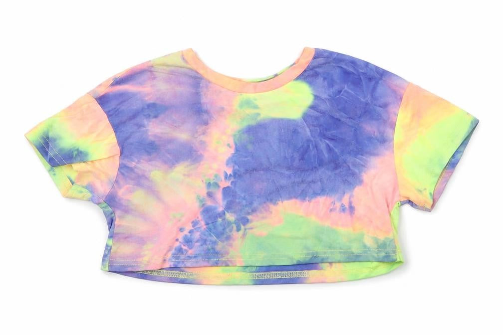 SheIn Girls Multicoloured   Cropped T-Shirt Size 7 Years  - Tie Dye
