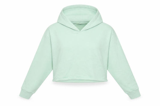 Front view of ASOS women’s green pullover hoodie, size UK 8