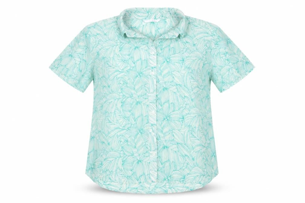 ameranto Womens Green Floral  Basic Button-Up Size 18