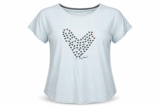 Front view of Debenhams women’s blue basic t-shirt, size UK 20