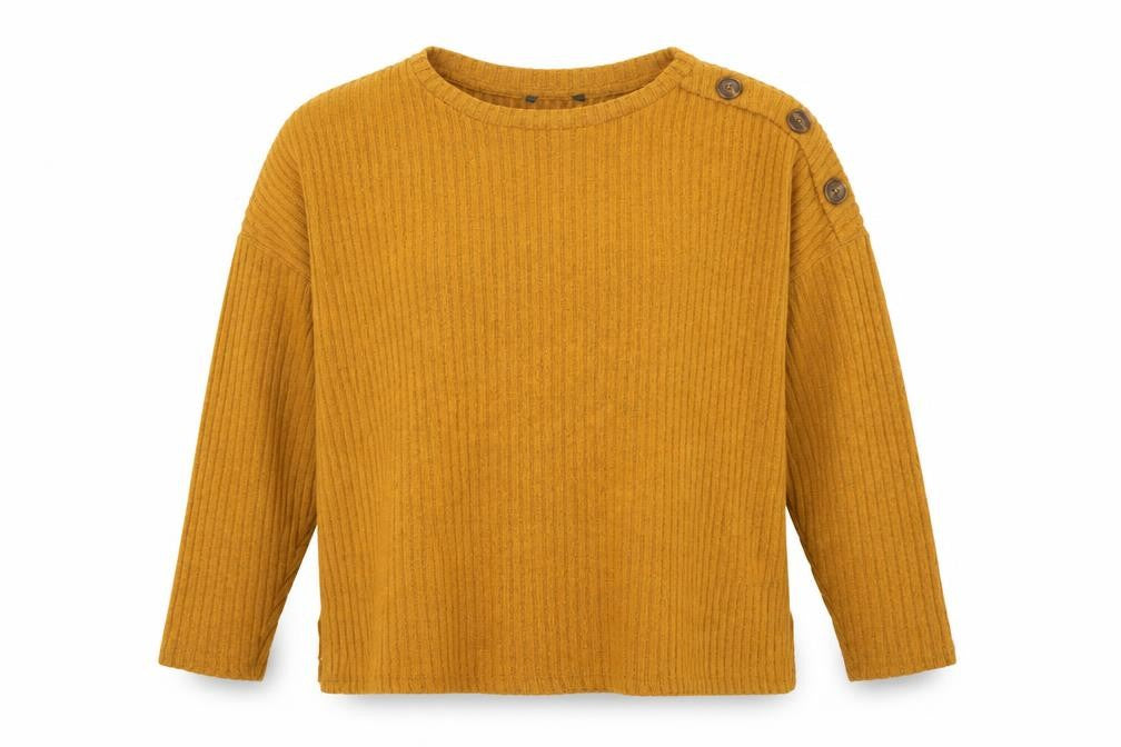 Front view of Primark women’s yellow round neck polyester jumper, size XL