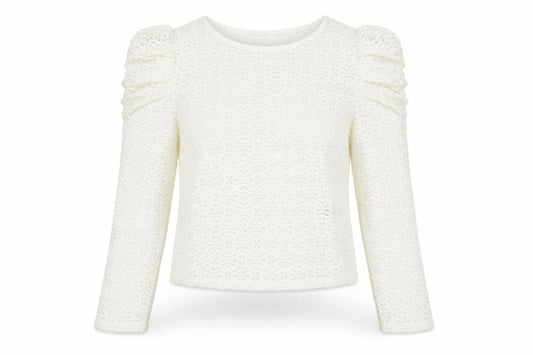 Front view of H&M women’s white argyle/diamond polyester basic blouse, size S, scoop neck