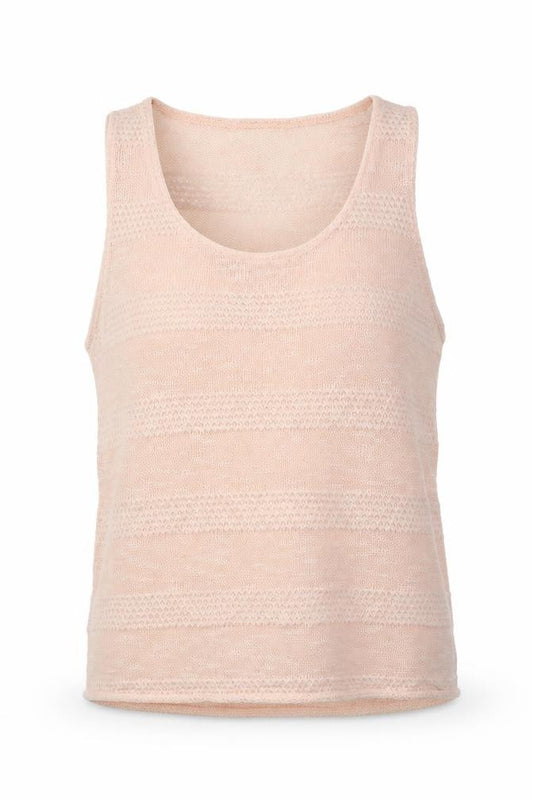 Front view of Topshop women’s pink polyester basic tank, size UK 12
