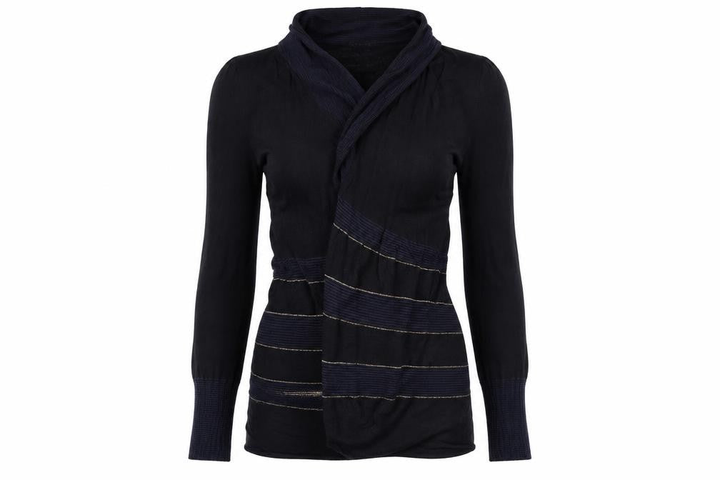 Per Una Womens Blue V-Neck  Acrylic Cardigan Jumper Size 12