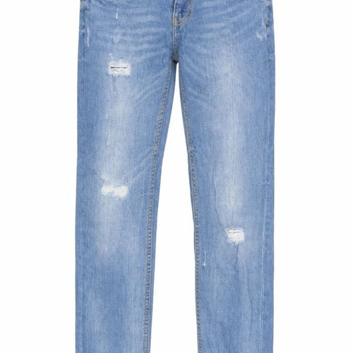 DENIM CO Womens Blue  Cotton Boyfriend Jeans Size 6 L28 in Regular