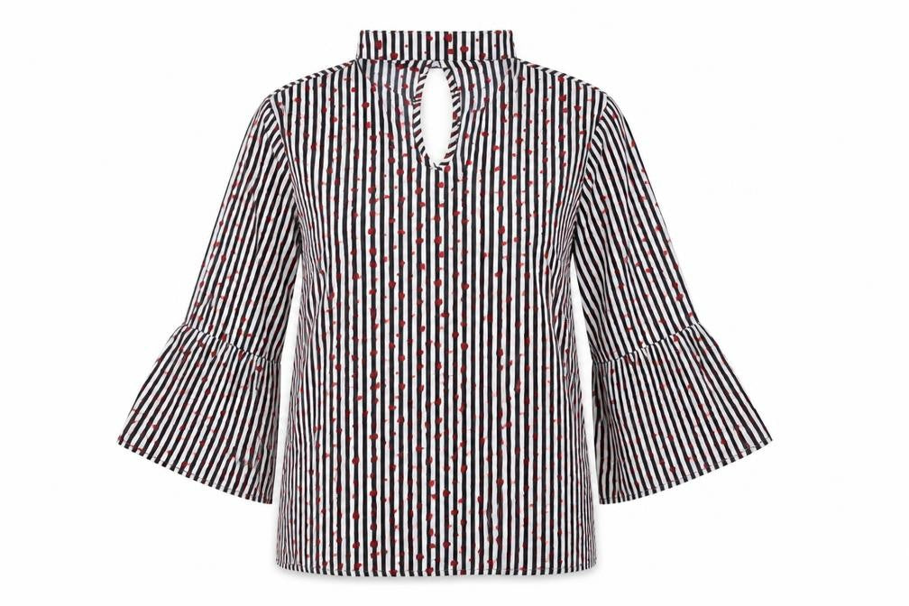 Papaya Womens Multicoloured Striped Polyester Basic Blouse Size 8 V-Neck