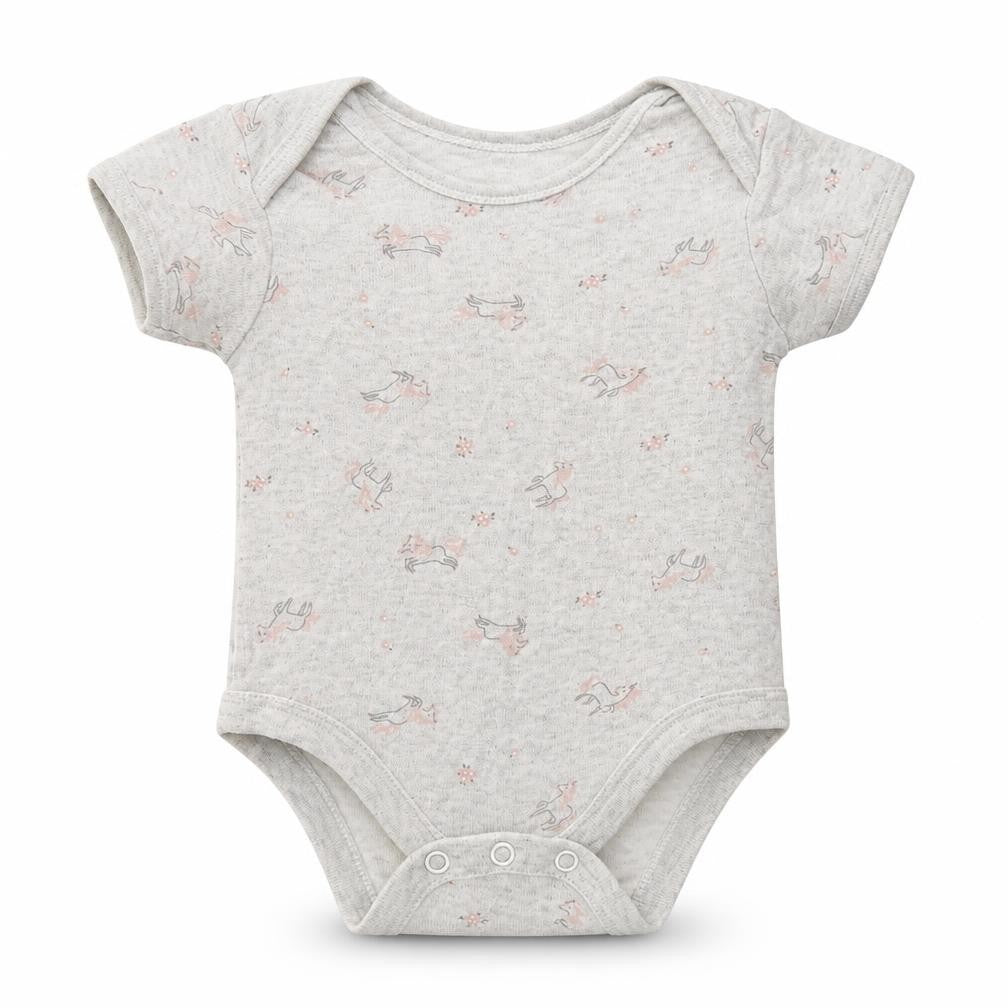 George Baby Grey Floral Cotton Romper One-Piece Size 6-9 Months