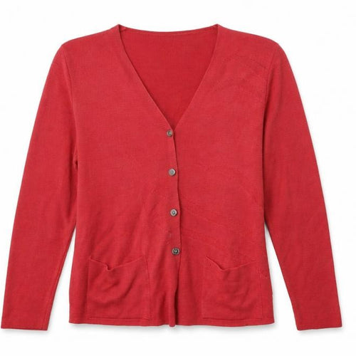 Doyca Womens Pink V-Neck  Acrylic Cardigan Jumper Size 14