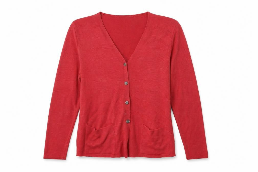 Doyca Womens Pink V-Neck  Acrylic Cardigan Jumper Size 14