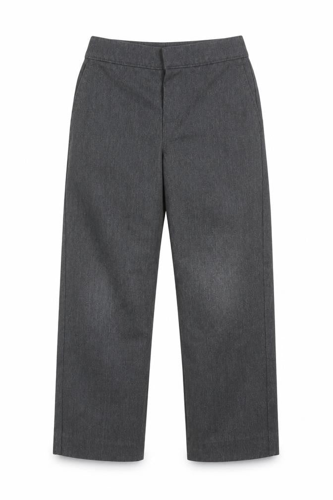 Front view of SCHOOLWEAR boys’ grey polyester dress pants trousers, size 4, years regular