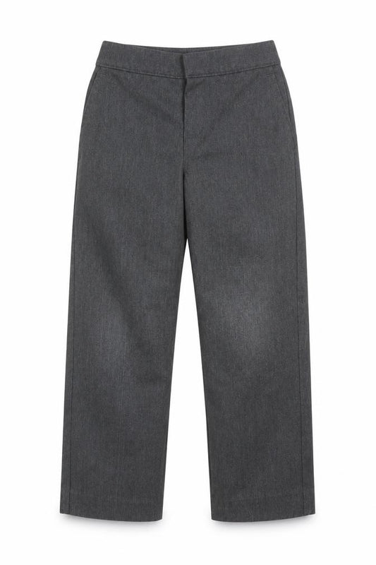 Front view of SCHOOLWEAR boys’ grey polyester dress pants trousers, size 4, years regular
