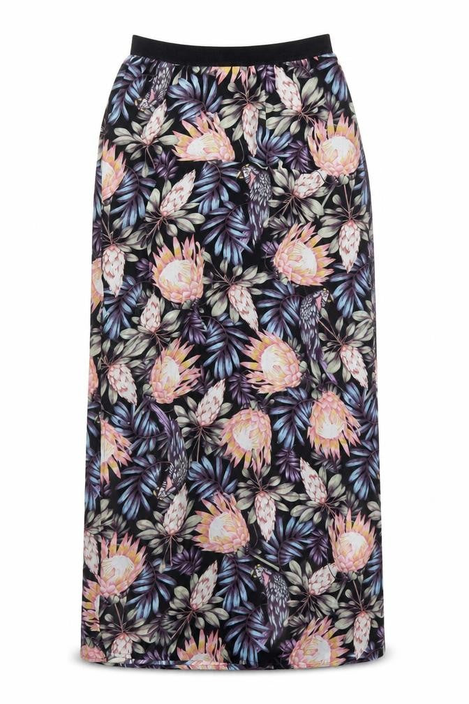 H&M Womens Multicoloured Floral Polyester Straight & Pencil Skirt Size 6