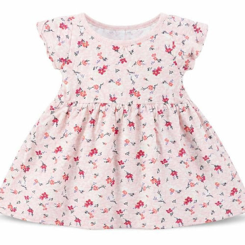 Baby Baby Pink Floral Cotton A-Line  Size 12-18 Months Round Neck