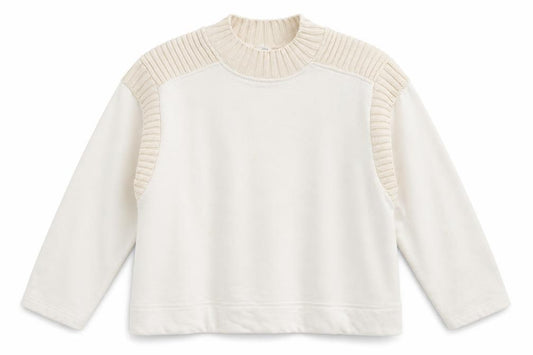 Front view of Zara women’s white round neck cotton jumper, size M