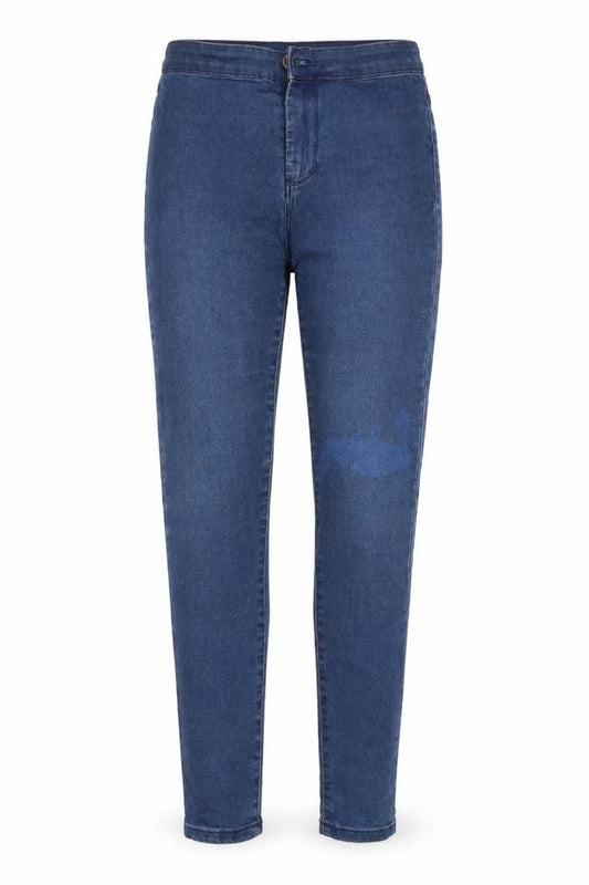 Front view of Primark women’s blue cotton skinny jeans, size UK 8, 27-inch leg regular
