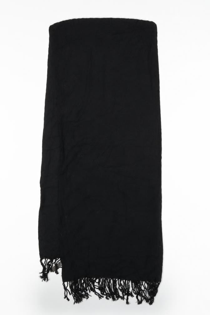 Front view of Preworn women’s black viscose shawl/wrap