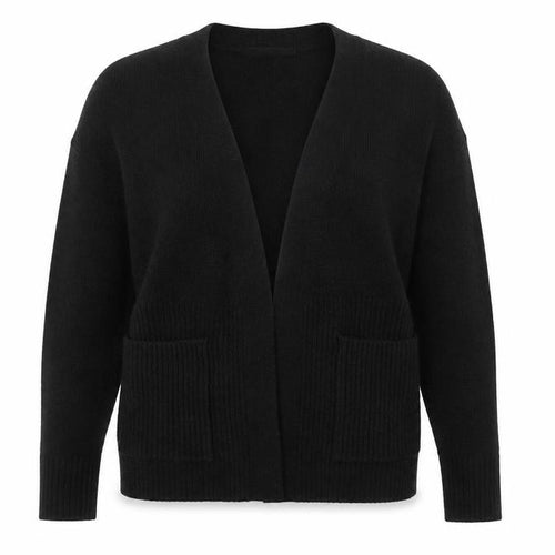 George Womens Black V-Neck  Acrylic Cardigan Jumper Size S