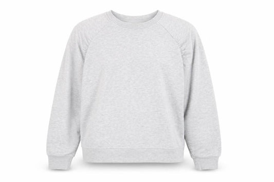 Front view of Primark women’s grey round neck cotton jumper, size L