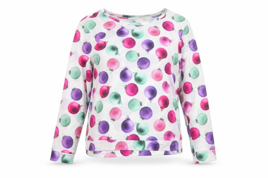 Front view of F&F women’s white round neck polyester jumper, size UK 12