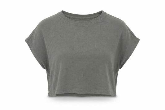 Front view of Primark women’s green polyester basic t-shirt, size S, round neck