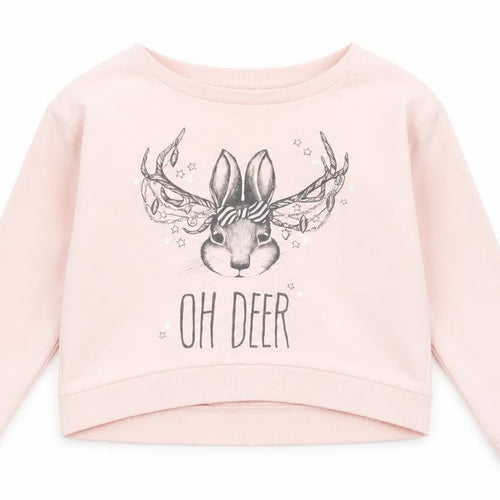 H&M Girls Pink Round Neck  Cotton Pullover Jumper Size 9-10 Years