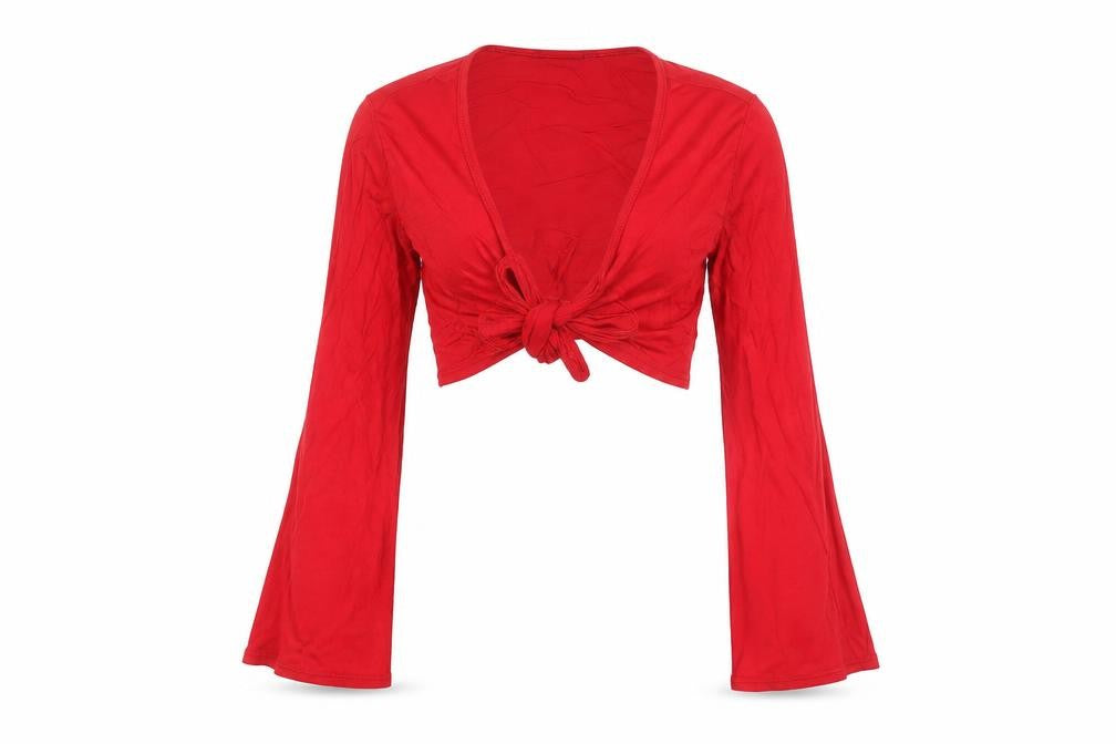 Boohoo Womens Red V-Neck  Viscose Cardigan Jumper Size 6