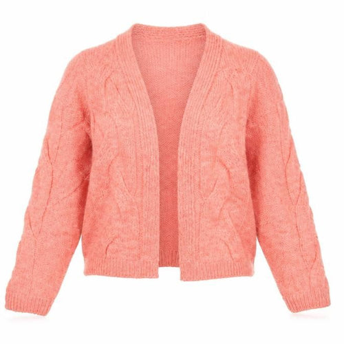 M&S Womens Pink V-Neck  Acrylic Cardigan Jumper Size M