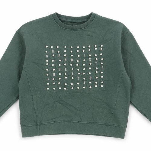 Zara Girls Green Round Neck  Cotton Pullover Jumper Size 11-12 Years
