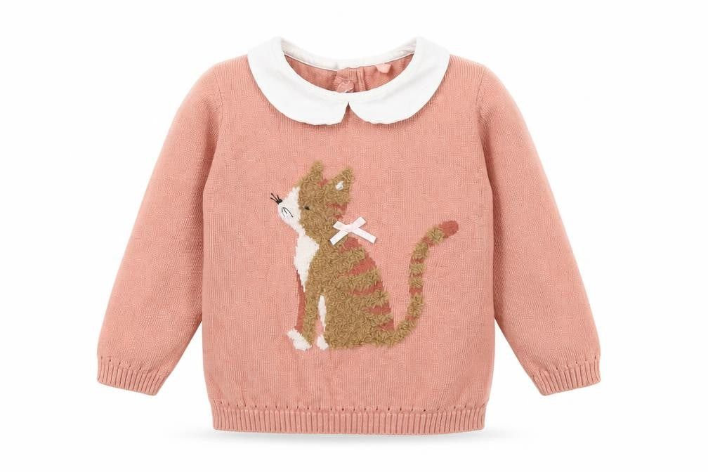 TU Girls Pink  Cotton Basic T-Shirt Size 6-9 Months Round Neck  - CAT