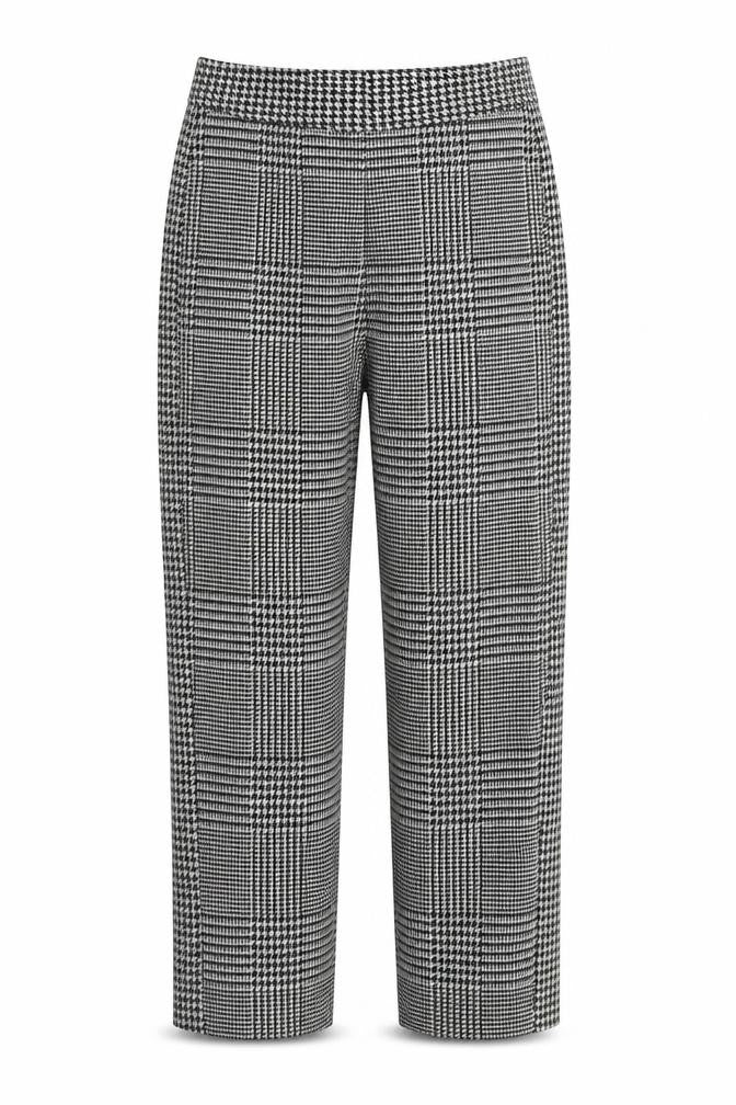 M&S Womens Grey Check Polyester Dress Pants Trousers Size 8 L24 in Regular
