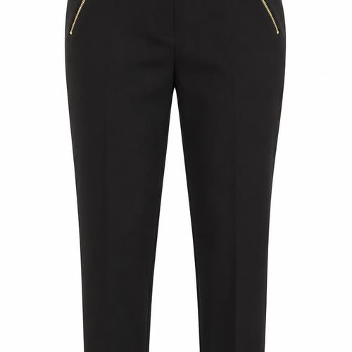 New Look Womens Black  Polyester Trousers  Size 8 L29 in Regular  - Gold Zips to pockets