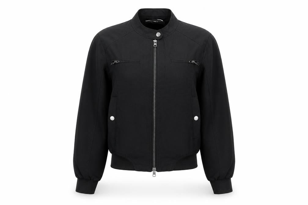 Front view of Fashion Nova women’s black jacket, size S