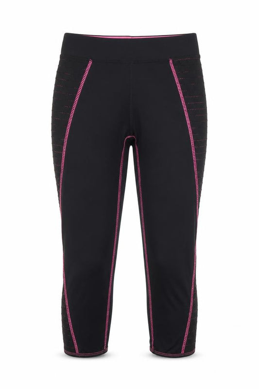 Front view of Atmosphere women’s black polyester compression leggings, size UK 6, 18-inch leg regular