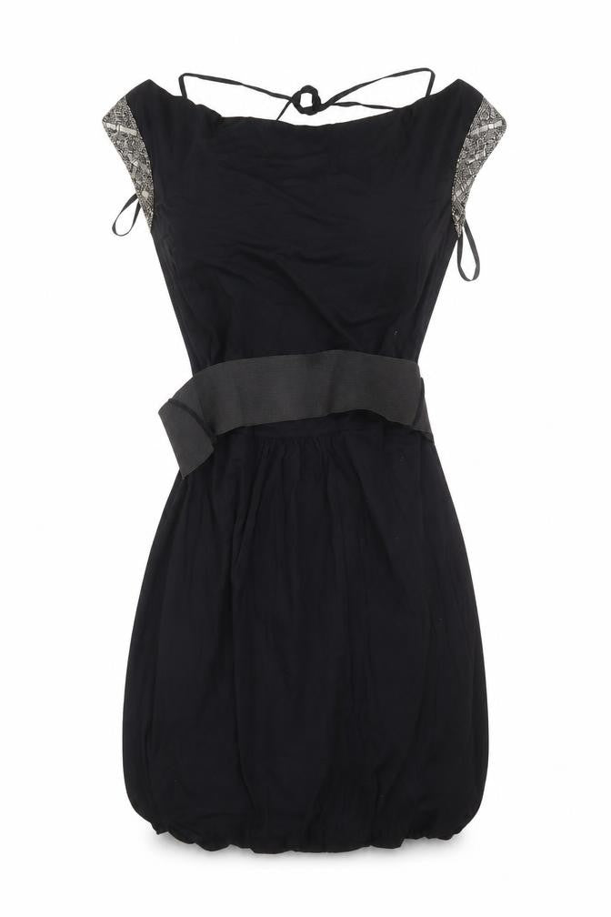 Dorothy Perkins Womens Black  Viscose A-Line  Size 12 Cowl Neck
