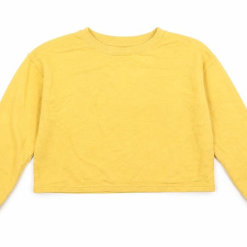 New Look Girls Yellow  Cotton Pullover Sweatshirt Size 12-13 Years