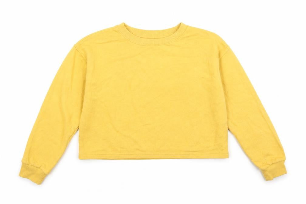 New Look Girls Yellow  Cotton Pullover Sweatshirt Size 12-13 Years