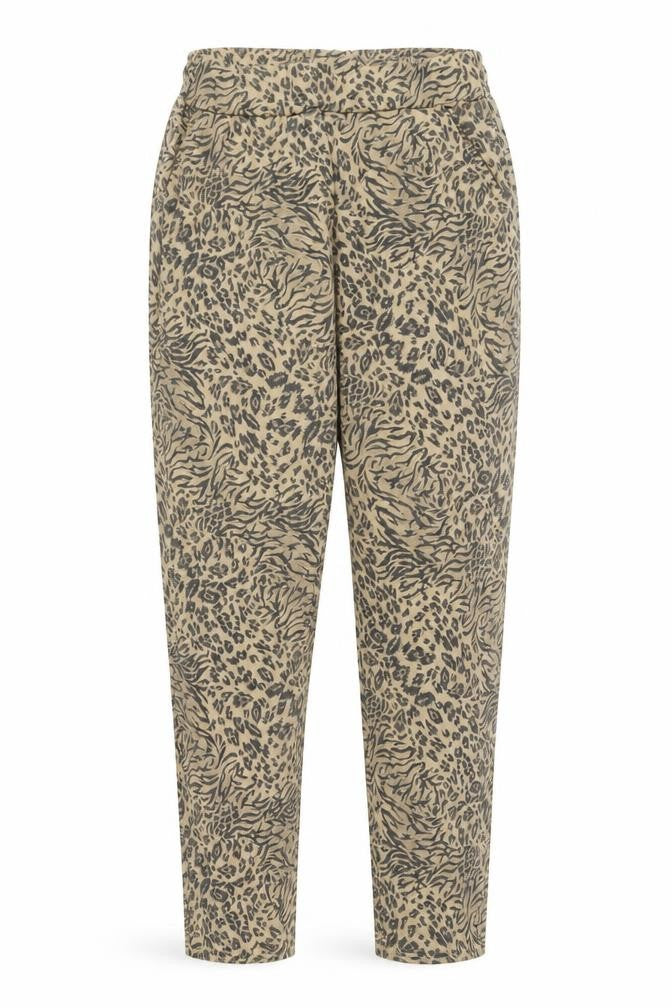 Preworn Womens Brown Animal Print Nylon Sweatpants Trousers Size 10 L27 in Regular