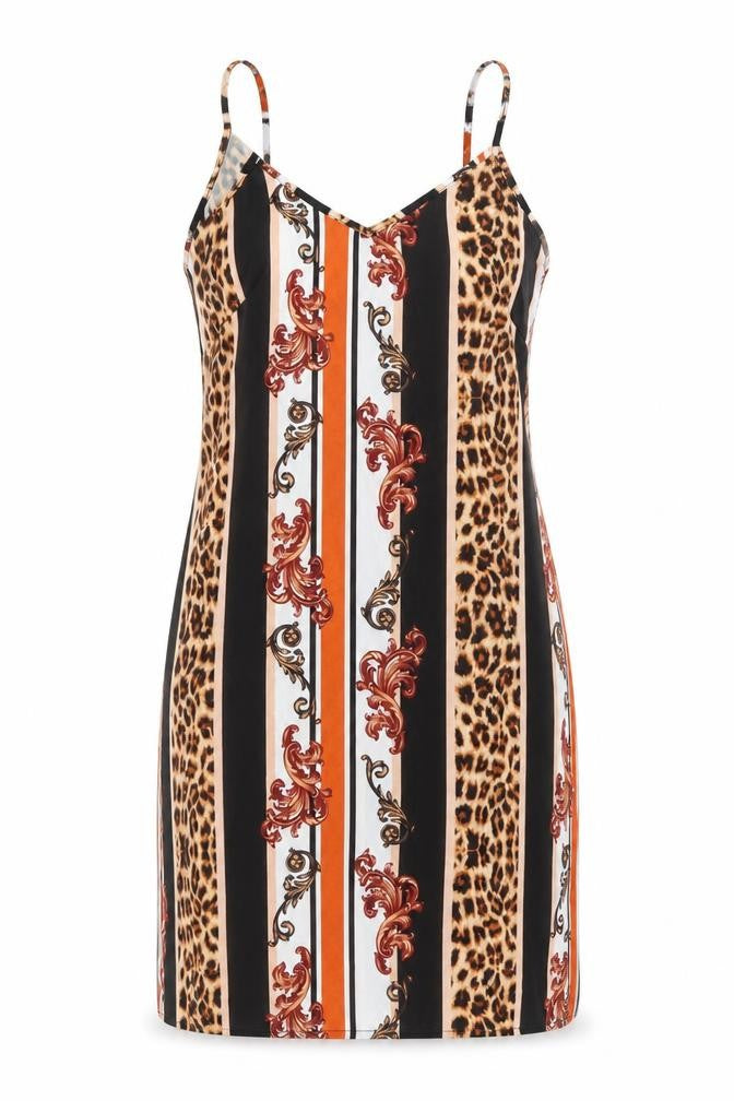 Boohoo Womens Black Animal Print Polyester A-Line  Size 12 V-Neck
