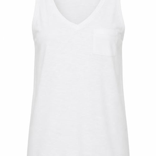Papaya Womens White  Polyester Tunic Tank Size M V-Neck - Short Side Hemline vents