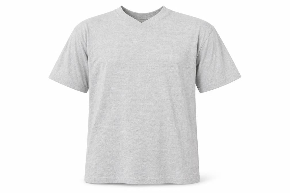 jeans&co Mens Grey  Cotton  T-Shirt Size L V-Neck