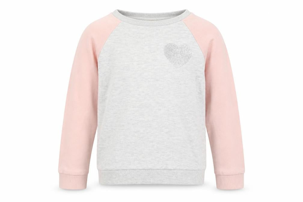 H&M Girls Multicoloured Colourblock Cotton Pullover Sweatshirt Size 7-8 Years   - HEART
