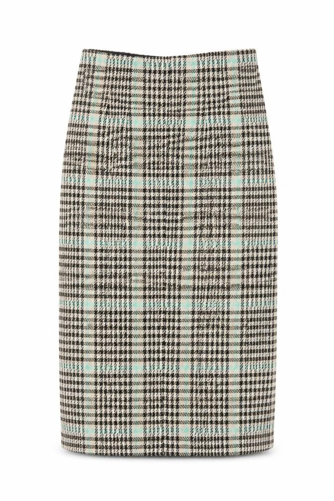Stradivarius Womens Beige Check  Straight & Pencil Skirt Size S