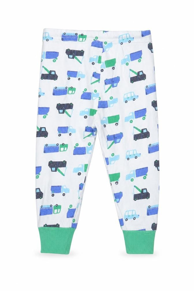 Mothercare Girls White Geometric Cotton Sweatpants Leggings Size 12-18 Months   - Cars and Trucks