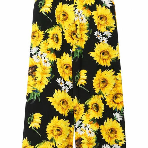 Preworn Womens Black Floral Polyester Trousers  Size S L30 in Regular