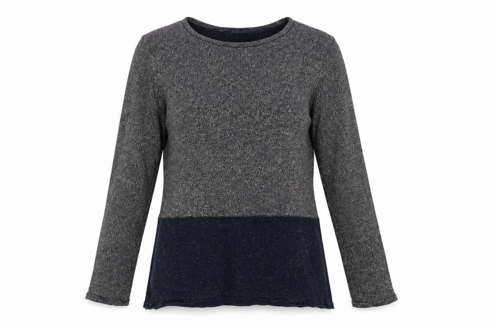 Front view of Avenue women’s blue crew neck cotton jumper, size M