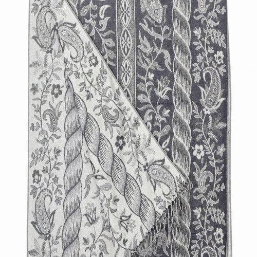 Preworn Womens Blue Floral   Shawl/Wrap    - Subtle shimmer effect Blue Ivory Gold