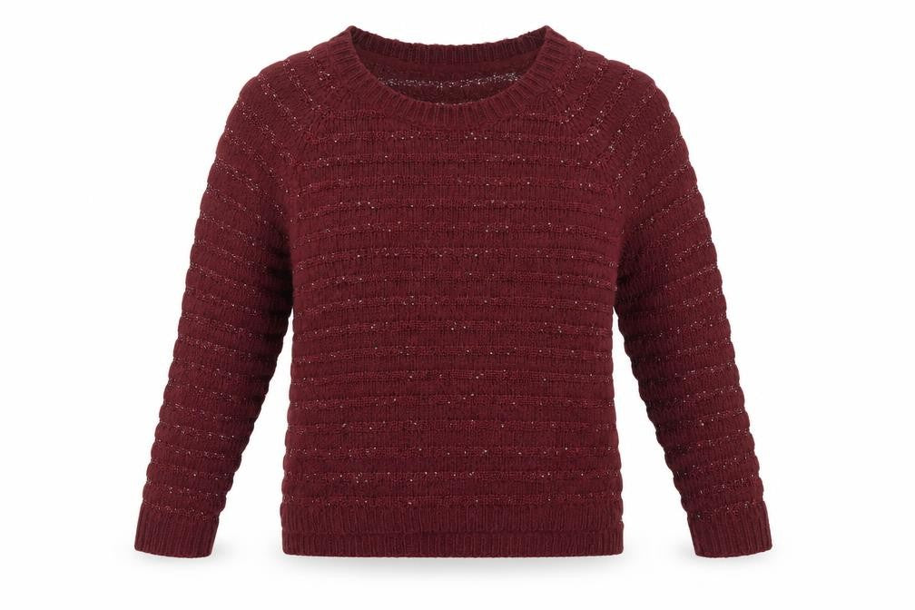 Love knitwear Womens Purple Round Neck  Acrylic Pullover Jumper Size 14